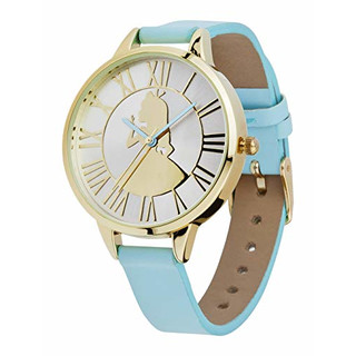 Joy Toy Disney Alice im Wunderland hochwertige Sammleruhr analog mit silber-flash beschichtetem Ziffernblatt und PU Lederband in eleganter Geschenkbox