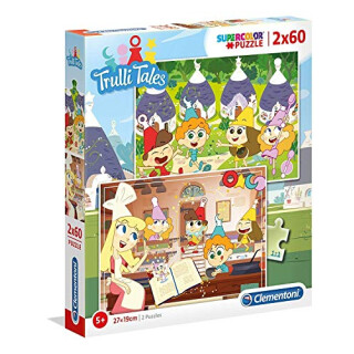 Clementoni 21606 21606-Trulli Tales-2 x 60 Pieces Puzzle-Coloured