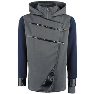 Meroncourt Herren Dishonored 2 Corvo Stealth Hoodie Kapuzenpullover, Grau (Grey Grey), Large