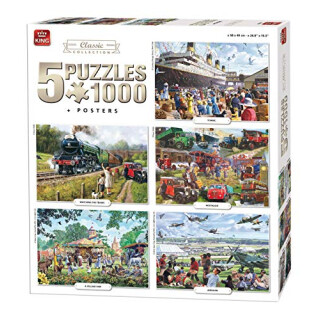 King 5-in-1 Klassische Kollektion an Puzzles - inklusive 5 x 1000 Puzzleteile & Poster