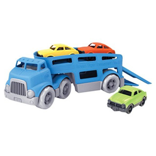 Green Toys 8601237, Auto-Transporter mit 3 Autos, nachhaltiges Spielfahrzeug für Kinder ab 3 Jahren