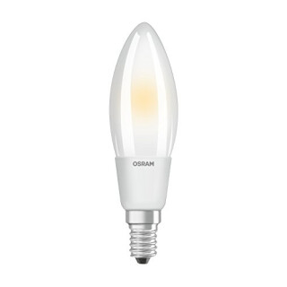 Osram LED SuperStar Classic B Lampe, in Kerzenform mit E14-Sockel, dimmbar, Ersetzt 50 Watt, Matt, Warmweiß - 2700 Kelvin, 1er-Pack