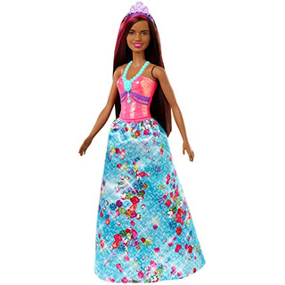 Barbie GJK15 - Dreamtopia Prinzessin Puppe (brünett mit pink gesträhnter Haarpartie), Spielzeug ab 3 Jahren