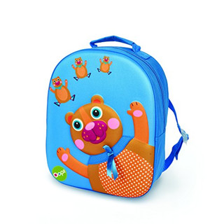 Bunter 3D Kinderrucksack von Oops SA mit Bären Motiv, Kinderrucksack ab 18 Monate, (Rucksack für Jungen und Mädchen, bietet viel Stauraum, verstellbarer Tragegurt, Maße: 11x31x24,5cm), Mehrfarbig