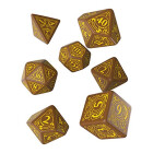 Steampunk Brown & yellow Dice Set (7)