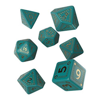 RuneQuest Turquoise & Gold Dice Set (7)