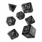 Elvish Black & white Dice Set (7)