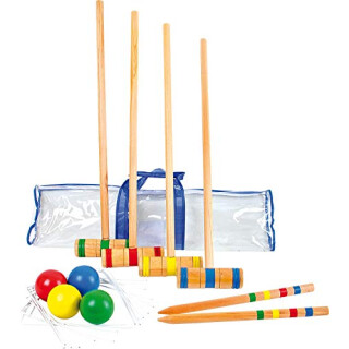 small foot 1050 Krocket-Set / Crocket Set aus Holz, Outdoorspielzeug inkl. Zubehör, 19-teilig, ab 5 Jahren