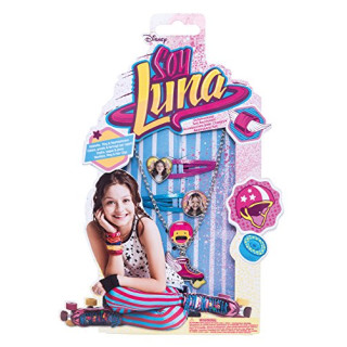 Soy Luna Set mit 2 Haarspangen, Kette und Ring