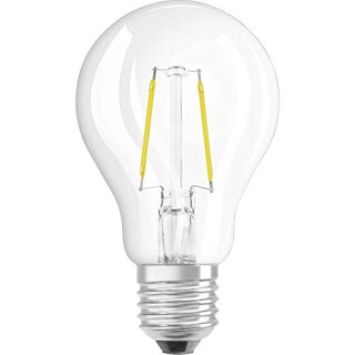 Osram LED Star Classic A Lampe, in Kolbenform mit E27-Sockel, nicht dimmbar, Ersetzt 15 Watt, Filamentstil Klar, Warmweiß - 2700 Kelvin, 1er-Pack