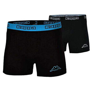 Kappa 4X Logo Boxer Short Herren Boxershorts 4 Stück Schwarz/Blau, Grösse:S