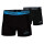 Kappa 4X Logo Boxer Short Herren Boxershorts 4 Stück Schwarz/Blau, Grösse:S