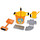 Lena 5440 Happy Sand Spielset, 7 teiliges, Sandspielzeug Set für Kinder ab 2 Jahre, Bauspielset mit Eimer, Sieb, 3 Straßenbau Förmchen, große Sandschaufel und Ölkanne, Orange, Gelb und Grau