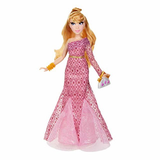 Disney Prinzessin Style Serie, Aurora Modepuppe, modernes Abendkleid mit Ohrringen, Handtasche und Schuhen, für Mädchen ab 6 Jahren