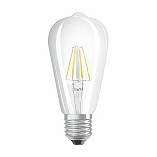 Osram LED Star Classic Edison Lampe, in Edison Form mit E27-Sockel, nicht dimmbar, Ersetzt 60 Watt, Filamentstil Klar, Warmweiß - 2700 Kelvin, 1er-Pack
