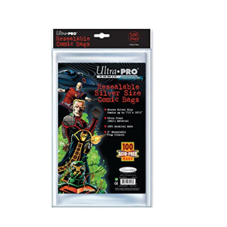 Silver Size 7-1/4 X 10-1/2 Resealable Comic Bags