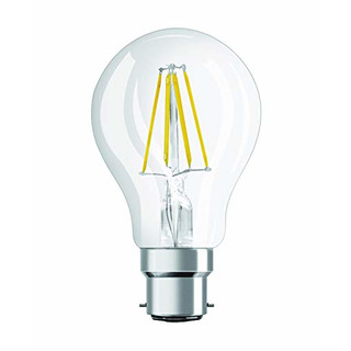 Osram LED Star Classic A Lampe, in Kolbenform mit B22d-Sockel, nicht dimmbar, Ersetzt 40 Watt, Filamentstil Klar, Warmweiß - 2700 Kelvin, 1er-Pack