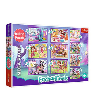 Trefl TR90354 Abenteuer der Enchantimals 20 bis 48 Teilen, 10 Sets, für Kinder ab 4 Jahren Puzzlebox