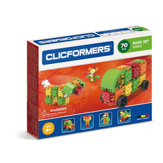 Clicformers Bausteine für Kinder ab 3 Jahre, kreatives Lernspielzeug im ??70 teiligen Basisset, Steckspiel für Jungen und Mädchen, pädagogisches Montessori Bauspielzeug, STEM-Spielzeug,