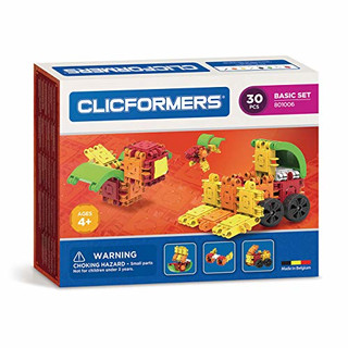 Clicformers Bausteine für Kinder ab 3 Jahre, kreatives Lernspielzeug im ?30 teiligen Basisset, Steckspiel für Jungen und Mädchen, pädagogisches Montessori Bauspielzeug, STEM-Spielzeug,