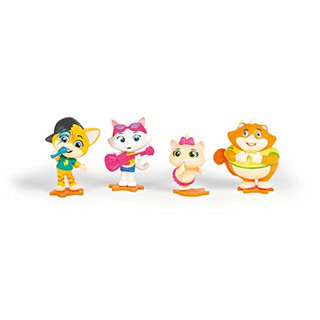 Smoby 44 Katzen-Packung mit 4 beweglichen Figuren, Figuren von Lampo, Albondiga, Pilou und Milady, 8 cm (180173)