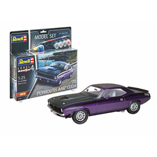 Revell REV-67664 Model Set 1970 Plymouth AAR Cuda Modellbausatz + Zubehör, 1:25/19,1 cm, 1/72