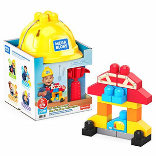 MEGA Bloks GNT91 - Kleiner Werkzeugkasten mit 20 Teilen, inklusive Schutzhelm und Hammer, Kinderspielzeug ab 2 Jahren