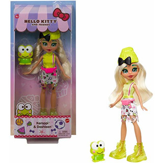 Hello Kitty GWW99 - Sanrio Keroppi Figur und Dashleen Puppe (ca. 25,4 cm) mit Kleidung und Accessoires, langem grünen Haar und trendigem Outfit, tolles Geschenk für Kinder ab 3 Jahren