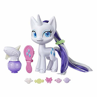 My Little Pony Rarity mit magischer Mähne – 16,5 cm große Hair-Styling Ponyfigur mit wachsenden Haaren, die die Farbe wechseln, 10 Überraschungs-Accessoires