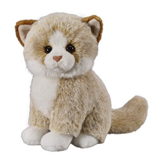 Deine Tiere mit Herz Bauer Spielwaren Katze: Sitzendes Kuscheltier aus softem Plüsch, zum Spielen und Verschenken, 18 cm, beige (12500)
