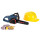 Theo Klein 8253 - Bosch Kettensägeset mit Helm und Handschuhen, profiline blau, Spielzeug
