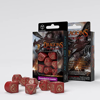 Q-Workshop Dragons Modern Dice Set Red & gold