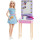 Barbie GYG39 - „Bühne Frei für große Träume“ Malibu Puppe (ca. 30 cm groß) mit Backstage-Schminktisch-Spielset und Zubehörteilen, Geschenk für Kinder von 3 bis 7 Jahren