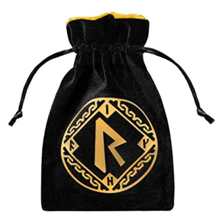 Q-Workshop Runic Black & golden Velour Dice Bag