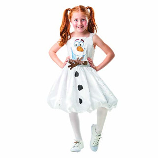 Schneewittchen-Kostüm Für Kinder – Größe M, Glänzender Satin Mit Puffärmeln Und Brustmotiv