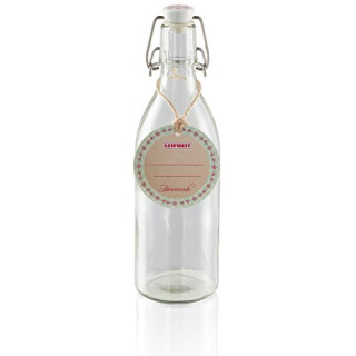 Leifheit Flasche glatt 500ml, Einmachflasche mit rostfreiem Bügelverschluss, Glasflasche ideal für Selbstgemachtes, Öle und Essig, Likörflasche, Bügelflasche, spülmaschinengeeignet, made in germany