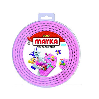 Mayka 34649 - Klebeband für Lego Bausteine, 2 m selbstklebendes Band mit 2 Noppen, rosa Bausteinband, flexibles Noppenband zum Bauen mit Legosteinen für Kinder ab 3 Jahre, wiederverwendbar