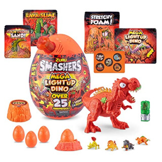 Smashers - Mega Light Up Dino Epic Egg, Ei gefüllt mit Einer Dinosaurier-Figur mit Licht und Sound, viel Zubehör, zufällige Auswahl (Sortiert)