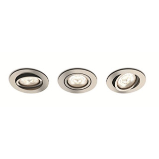 Philips myLiving LED Warmglow Einbauspot Shellbark, 3-flammig, rund, aluminium
