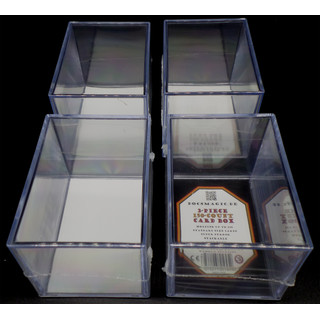 4x Docsmagic.de 2-Piece Card Box 150-Count Slide - Clear Acrylic Deck Storage - Kartenbox Durchsichtig