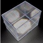 4x Docsmagic.de 2-Piece Card Box 150-Count Slide - Clear Acrylic Deck Storage - Kartenbox Durchsichtig