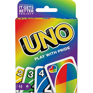 Mattel Games GTH19 - UNO Play With Pride-Kartenspiel mit 112 Karten und Spielregeln, ein tolles Geschenk für alle ab 7 Jahren