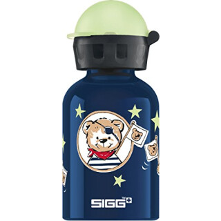 SIGG Little Pirates Kinder Trinkflasche (0.3 L), schadstofffreie Kinderflasche mit auslaufsicherem Deckel, federleichte Trinkflasche aus Aluminium
