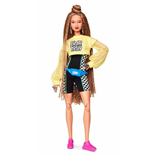 Barbie GHT91 BMR 1959 Streetwear Signature bewegliche Puppe mit geflochtenem Haar und Radlerhose, inkl. Accessoires und Puppenständer