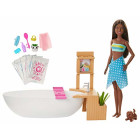Barbie GJN33 - Wellnesstag Puppe (brünett) und...