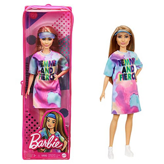 Barbie GRB51 - Fashionista Puppe mit Tie Dye Kleid, Spielzeug für Kinder ab 3 Jahren