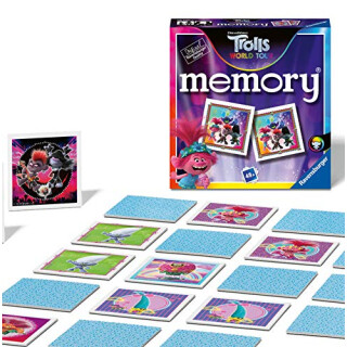 Ravensburger 20590 Trolls 2 World Tour Mini Memory Kids Age 3 Years and Up-A Classic Picture Snap Matching Pairs Game