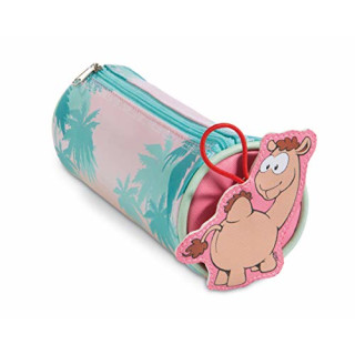 NICI 45274 Mäppchen Wild Friends 2020 rund 20x8cm mit Clip-Motiv Kamel Kemal, pink/blau