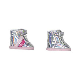 Zapf Creation 831762 BABY born Sneakers pink 43 cm - rosa silber glitzernde Puppenschuhe