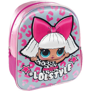 CERDÁ LIFES LITTLE MOMENTS Mädchen LOL Surprise Schulrucksack Kindergartenrucksack Flasche-Offizielle MGA Lizenz, Blau, Standard
